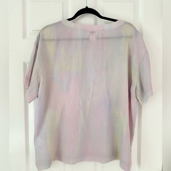 NEW Club Monaco Relaxed Silk Short Sleeve T-Shirt Size Large - Picture 7 of 7